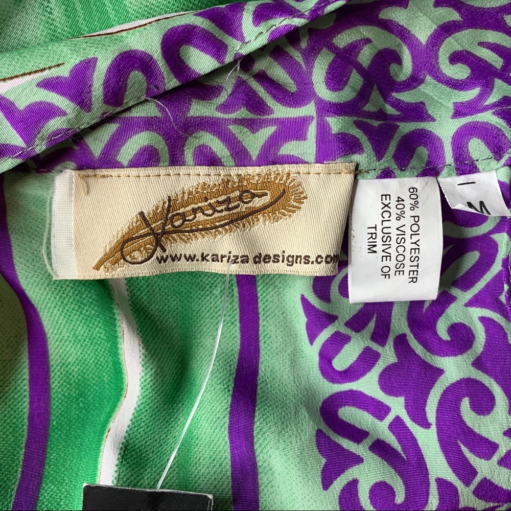 KARIZA Designs Wrap Skirt Green Purple OSFM NWT - Picture 6 of 8